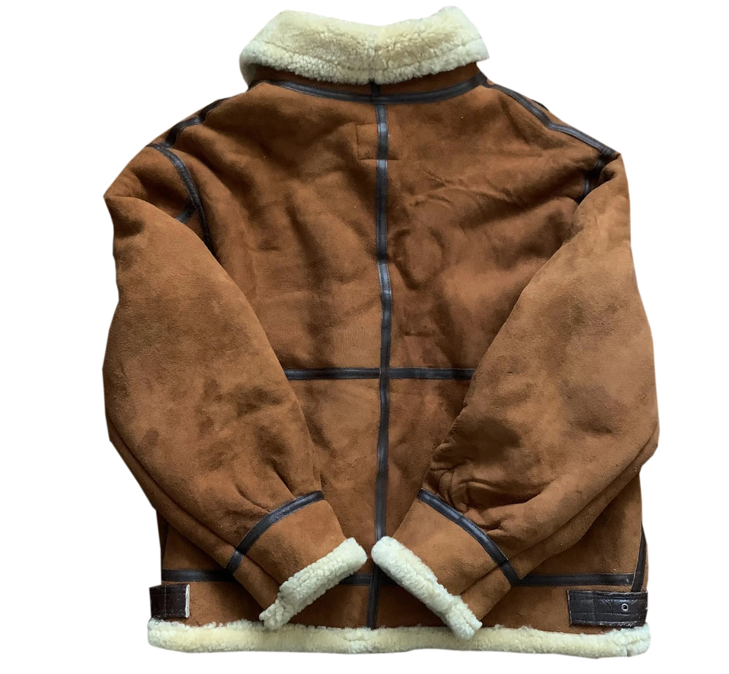 Vintage Avirex Aviator Sheepskin Bomber Caramel Jacket (Size 44